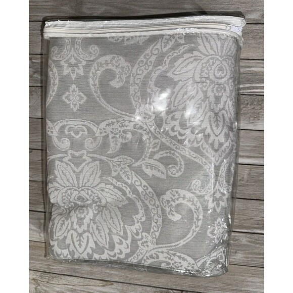 Superior Lotus Jacquard Premium Curtain Panel 2 Piece, Light Grey, 52”W x 84”L - Picture 6 of 6